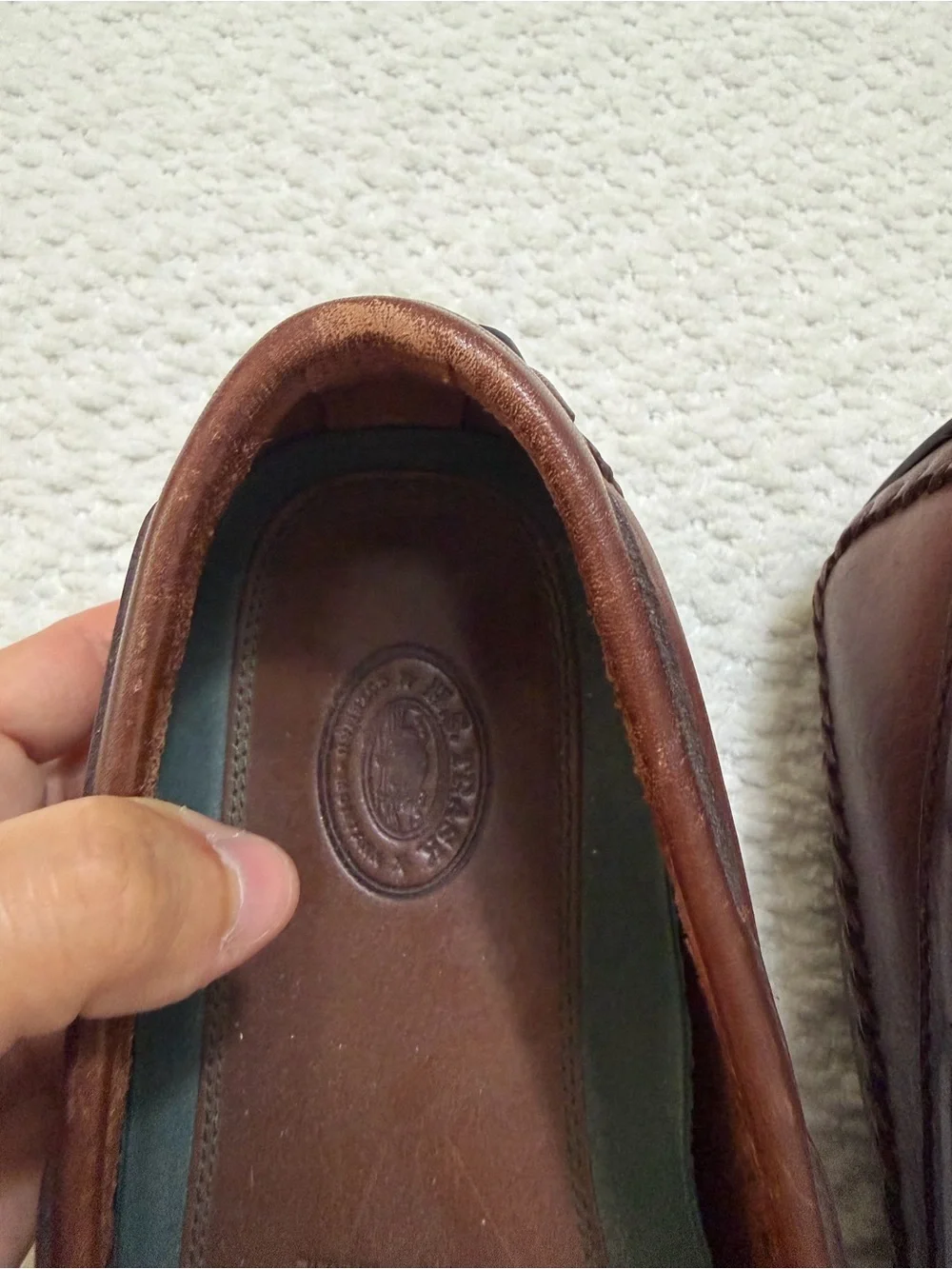H. S. Trask Brown Leather Moccasin Toe Drivers Men’s Size 11.5